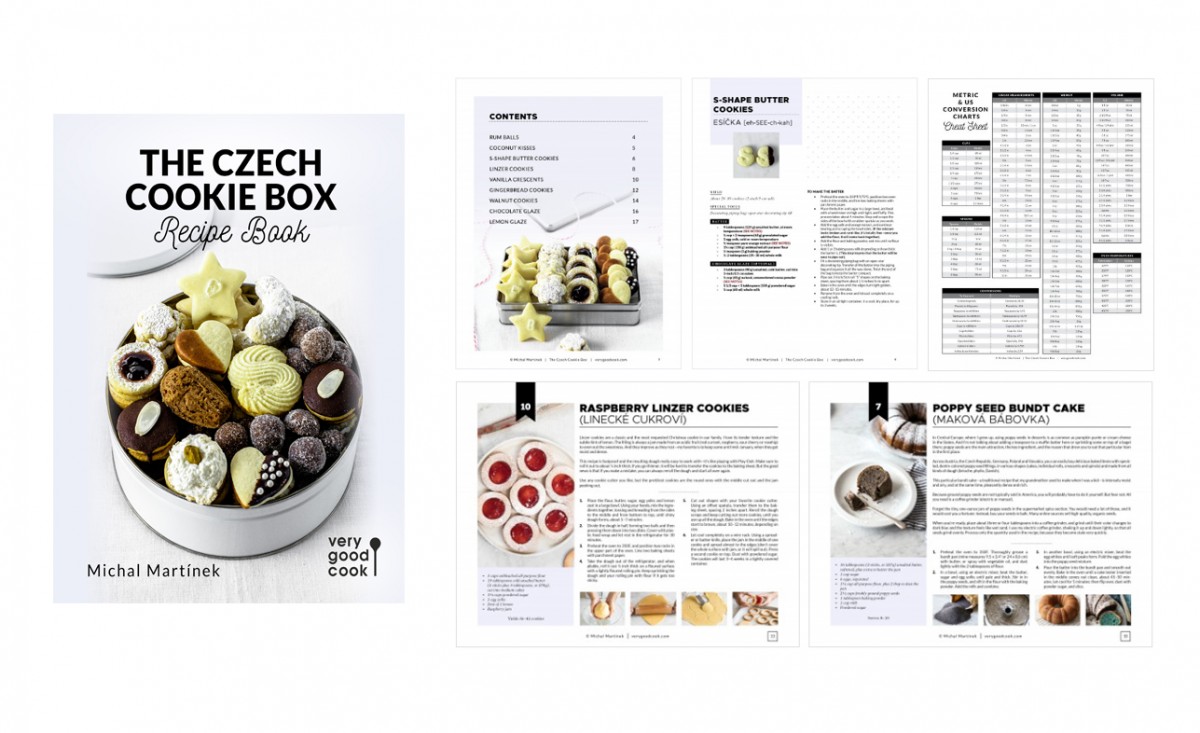 DTP sazba kuchařské knihy - The Czech Cookie Box Recipe Book