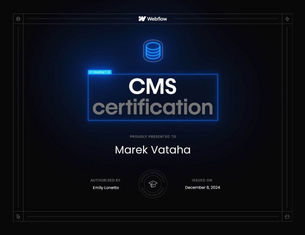 CMS | Webflow certifikace