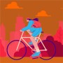 Cycling girl gif