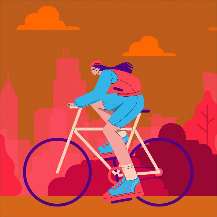 Cycling girl gif