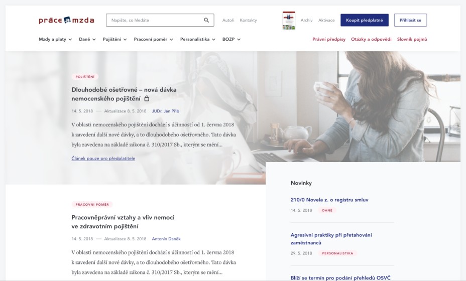 Návrh webu společnosti Wolters Kluwer