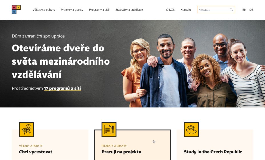Dům zahraniční spolupráce – informační architektura a prototyp webu