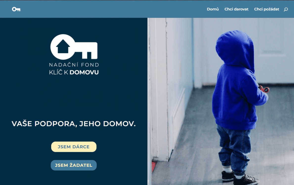 Web pro nadační fond Klíč k domovu