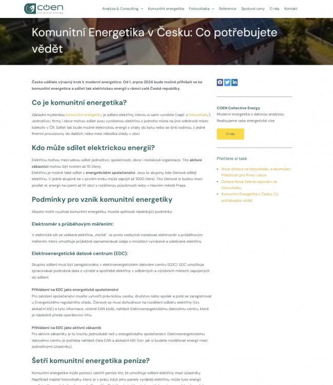 Článek (SEO optimalizovaný): Komunitní Energetika