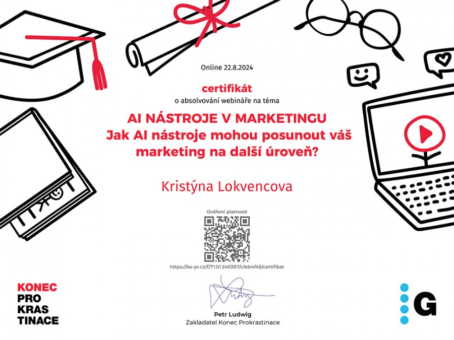 Certifikát AI nástroje v marketingu