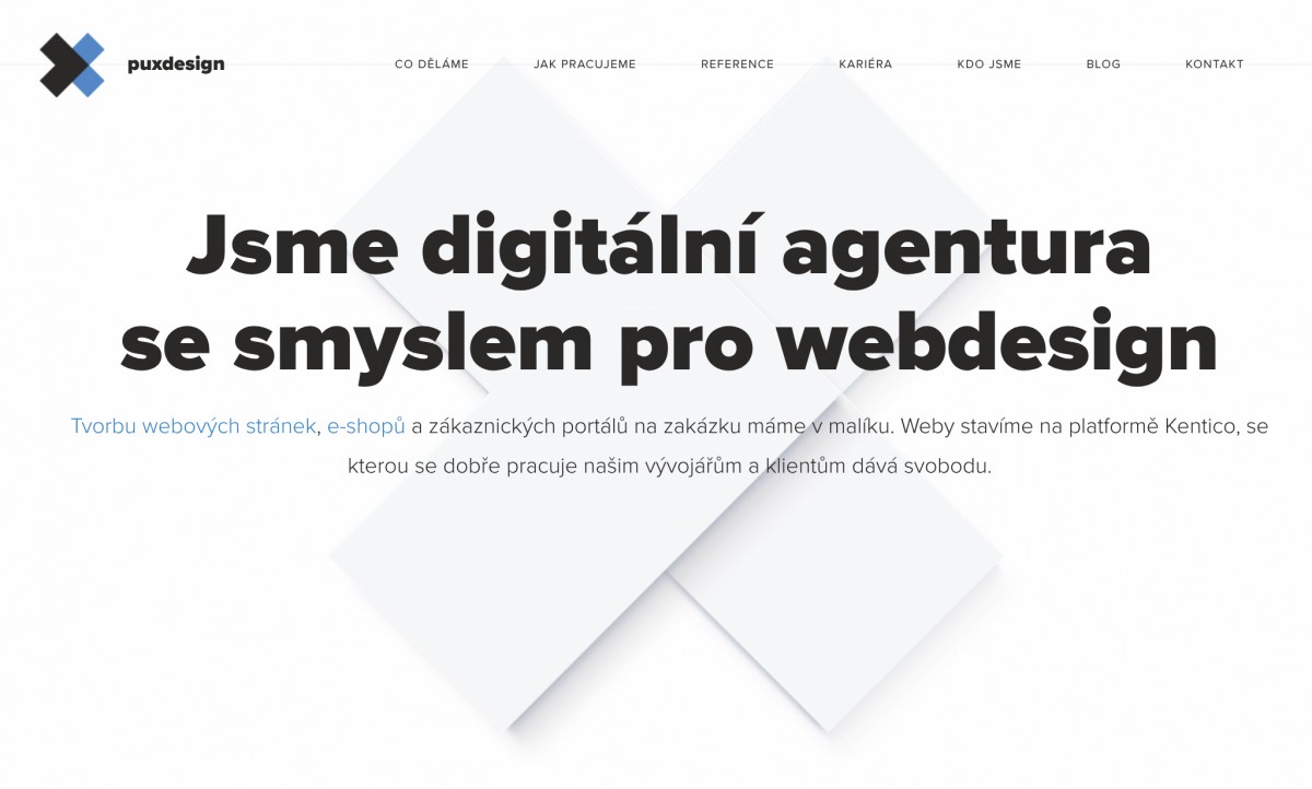 Webcopy pro agenturu PUXdesign
