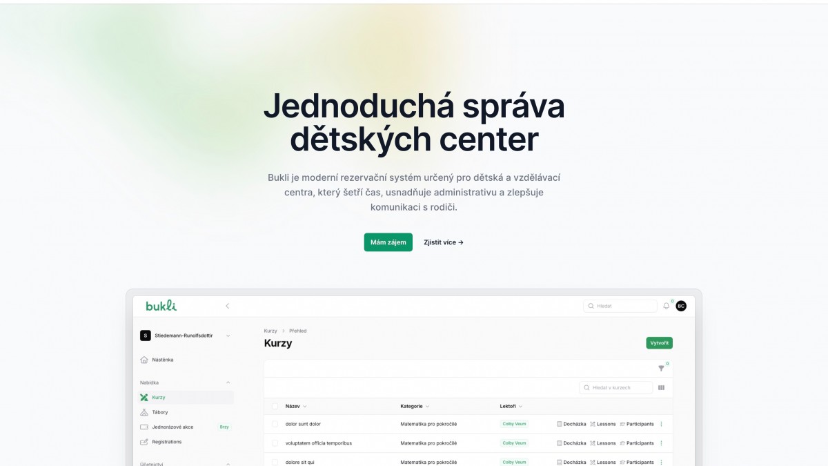BUKLI – univerzální docházkový systém pro zájmová a kroužková centra