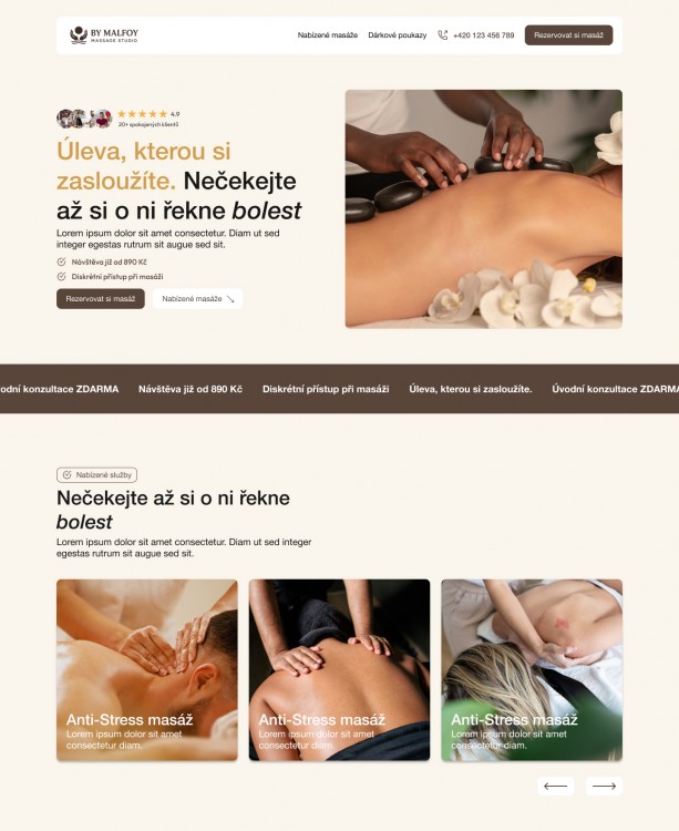 Návrh webu masážního studia