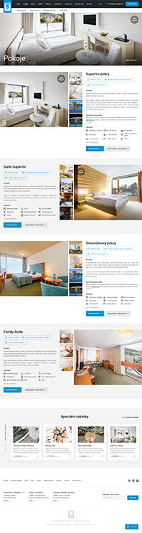 Web Hotel Thermal –– pokoje