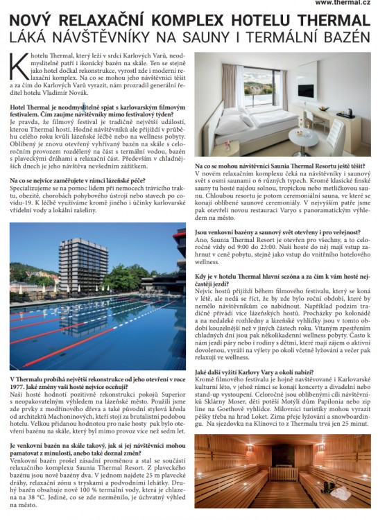 PR článek pro hotel Thermal