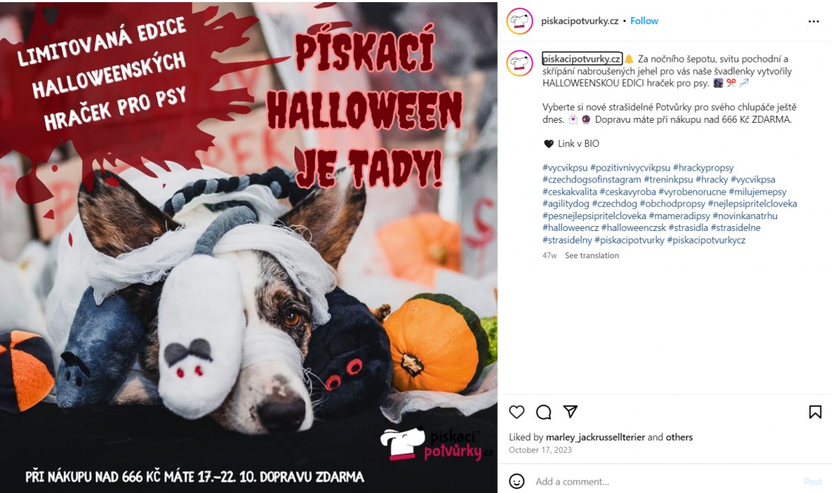 Pískací potvůrky – Halloween | Instagram
