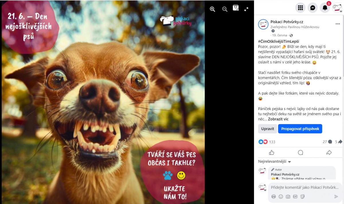 Pískací potvůrky | sociální sítě