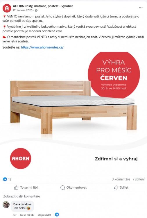 Ahorn | příspěvek na sociální sítě