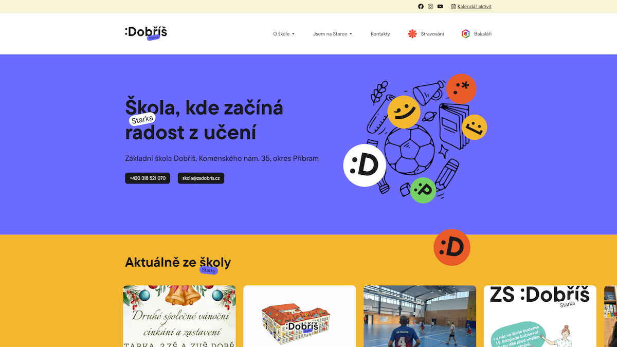 Nové webové stránky pro ZŠ Dobříš