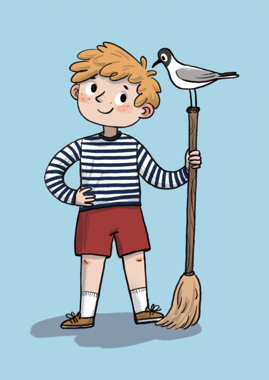 Námořník s rackem | dětská ilustrace