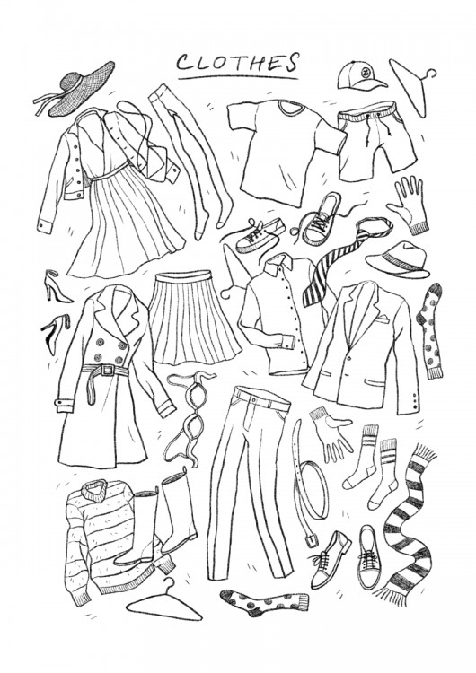 Oblečení | ilustrace do učebnice angličtiny