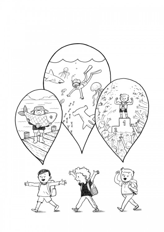 Prázdniny | ilustrace do učebnice angličtiny