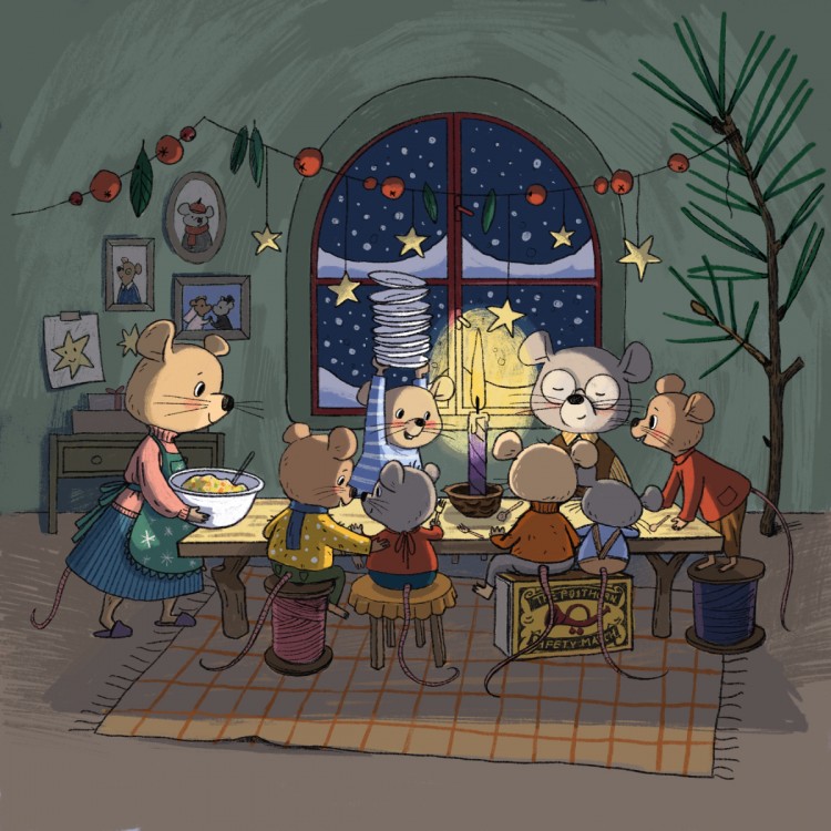 Myšky na Vánoce | ilustrace