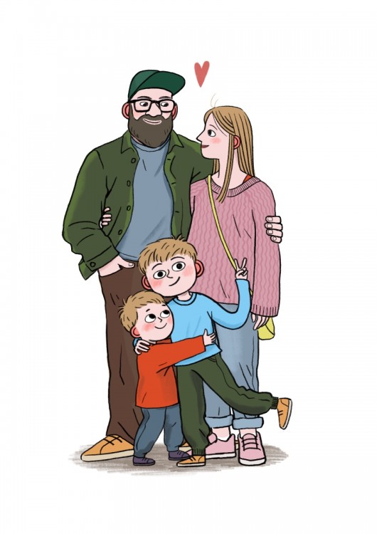 Rodina | kreslený portrét