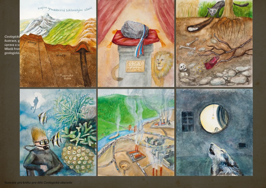 Ilustrace pro knihu pro děti Geologická abeceda