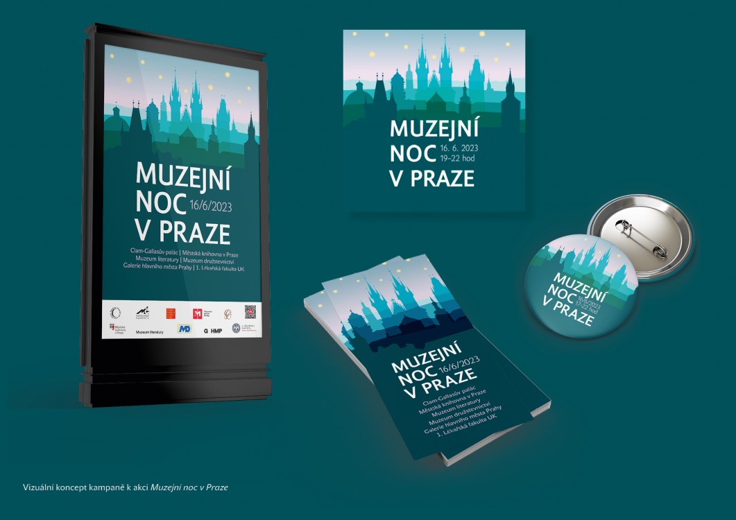 Vizuální koncept kampaně k akci Muzejní noc v Praze