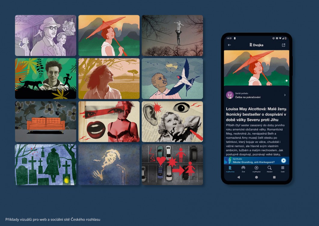 Příklady vizuálů pro web a sociální sítě Českého rozhlasu01
