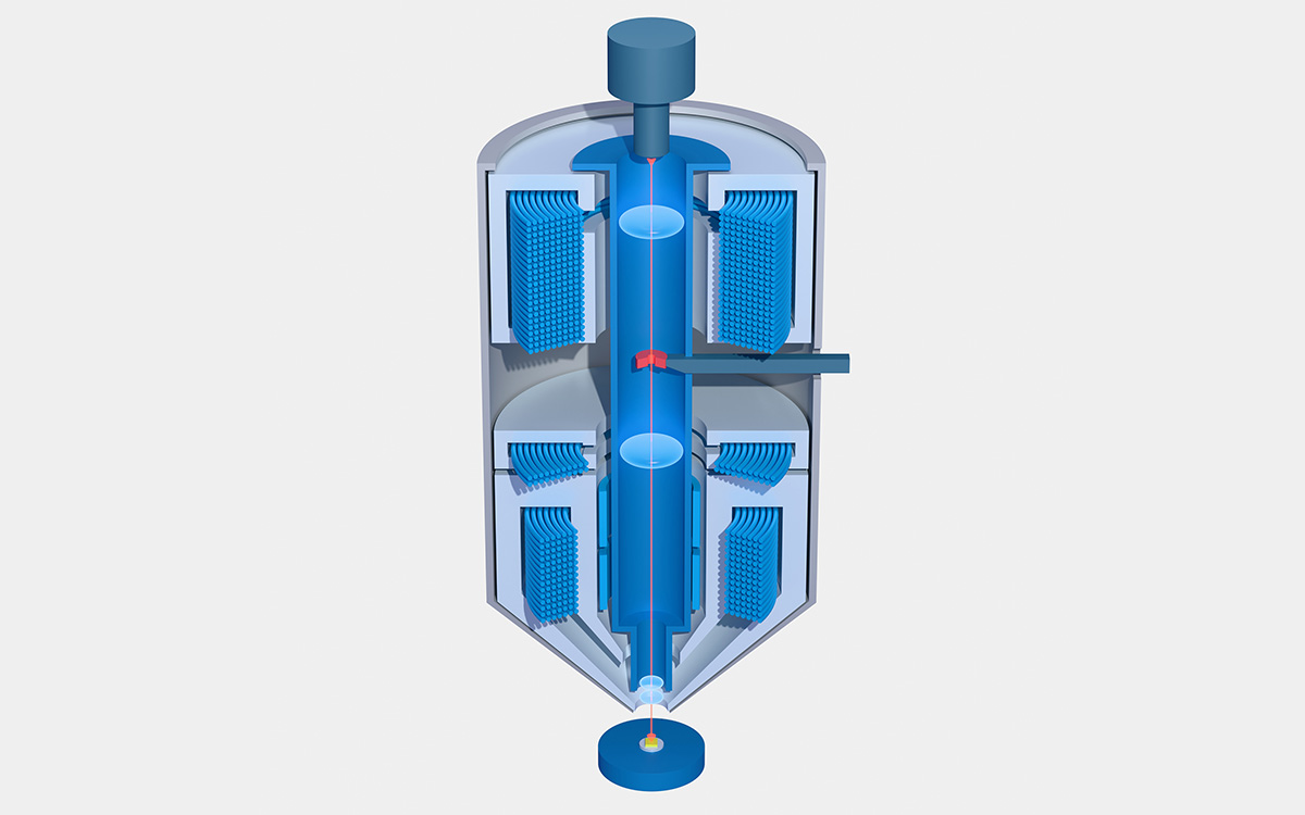 3D schéma funkce elektronového mikroskopu