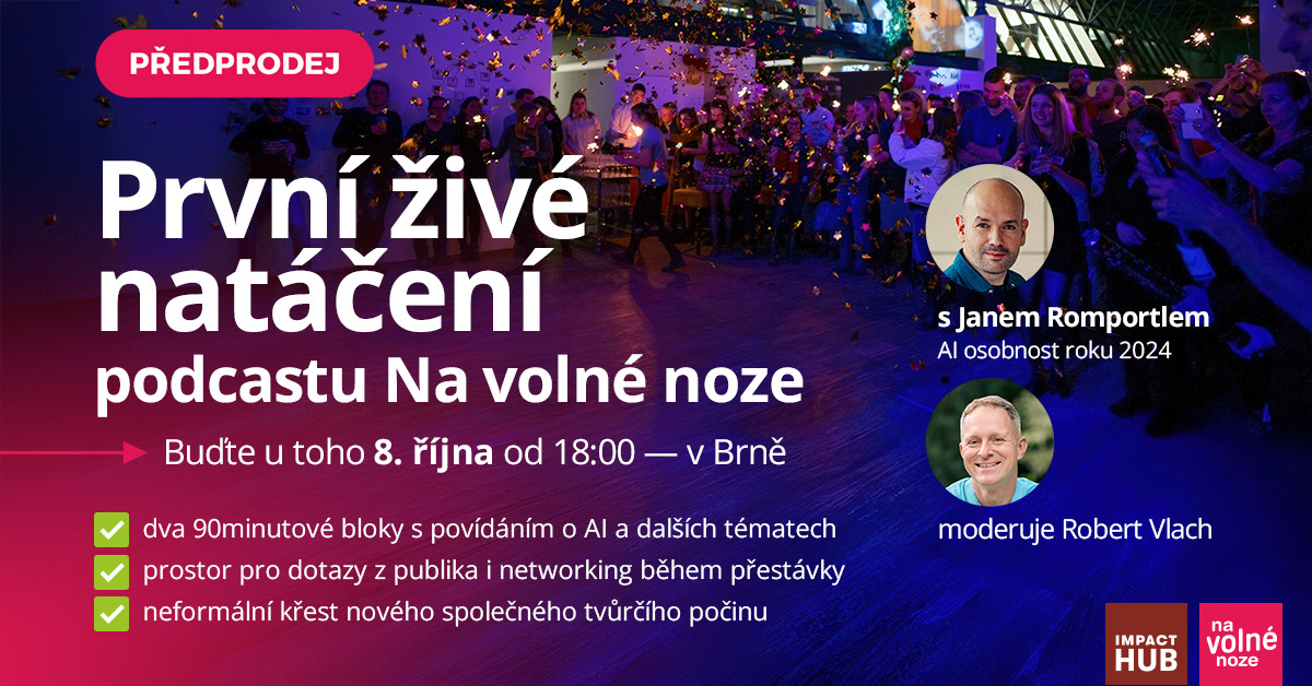 1. živé natáčení podcastu Na volné noze