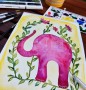 Akvarel – slon | volná tvorba  (zobrazit v plné velikosti)
