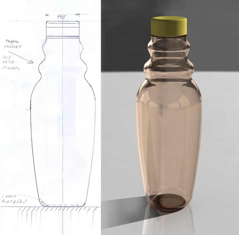 3D vizualizace láhve