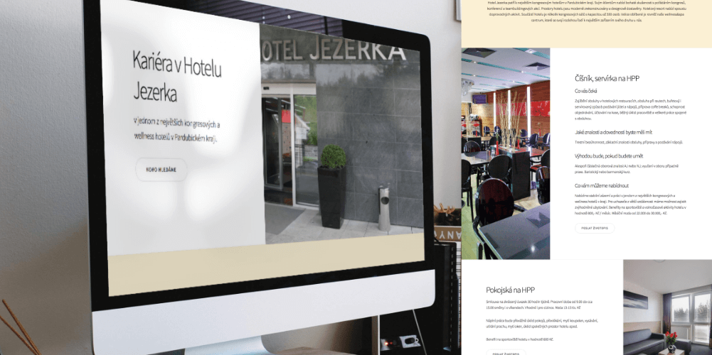 Hotel Jezerka – grafický design webových stránek